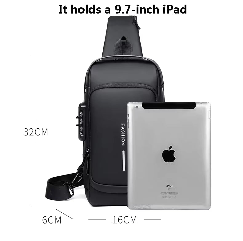 WEIXIER Smart Anti-Theft Crossbody Bag – USB Charging Sling Pack for Modern Travellers