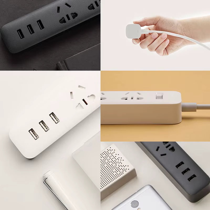 Xiaomi Smart Power Strip Socket - Fast Charging 3 USB w/ 3 Sockets Standard Plug