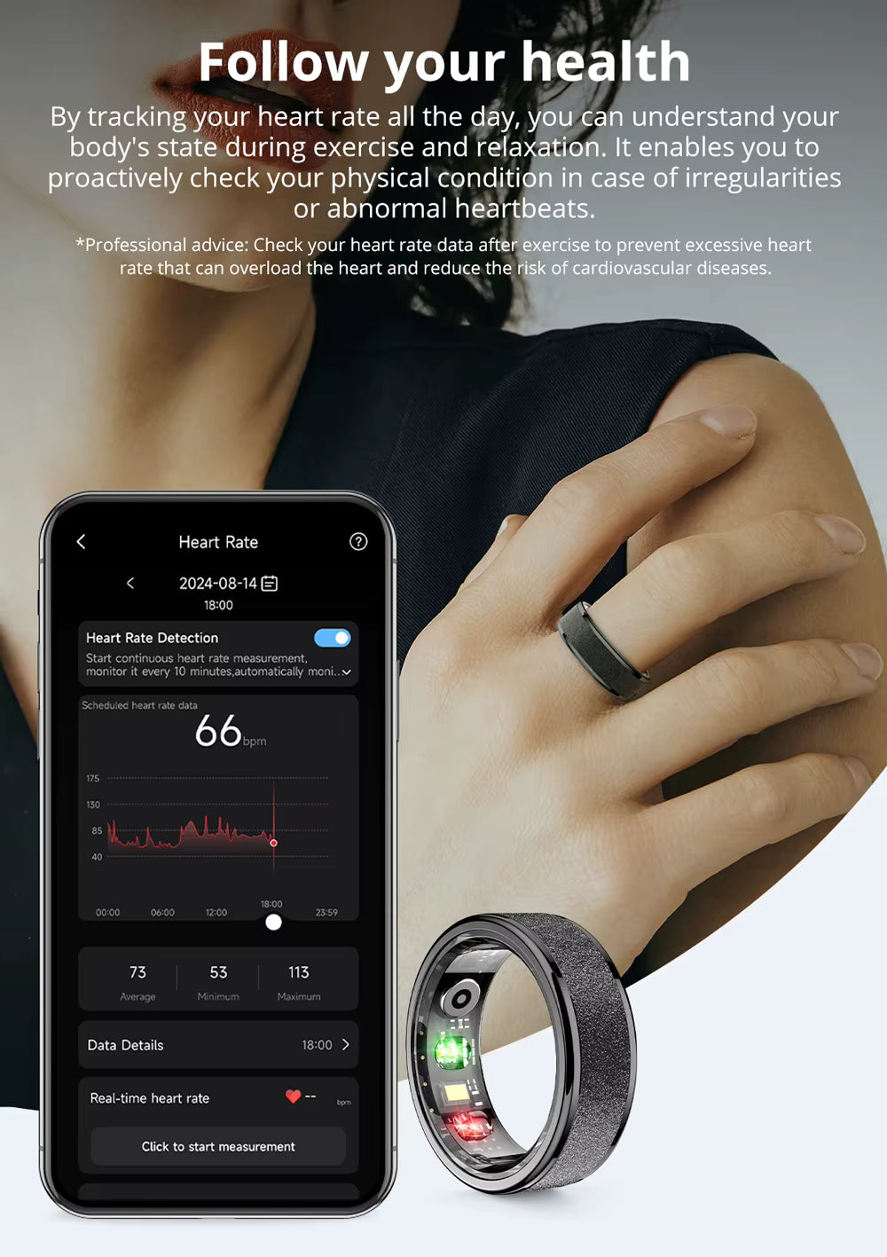 COLMI R10 Smart Ring with Charging Case