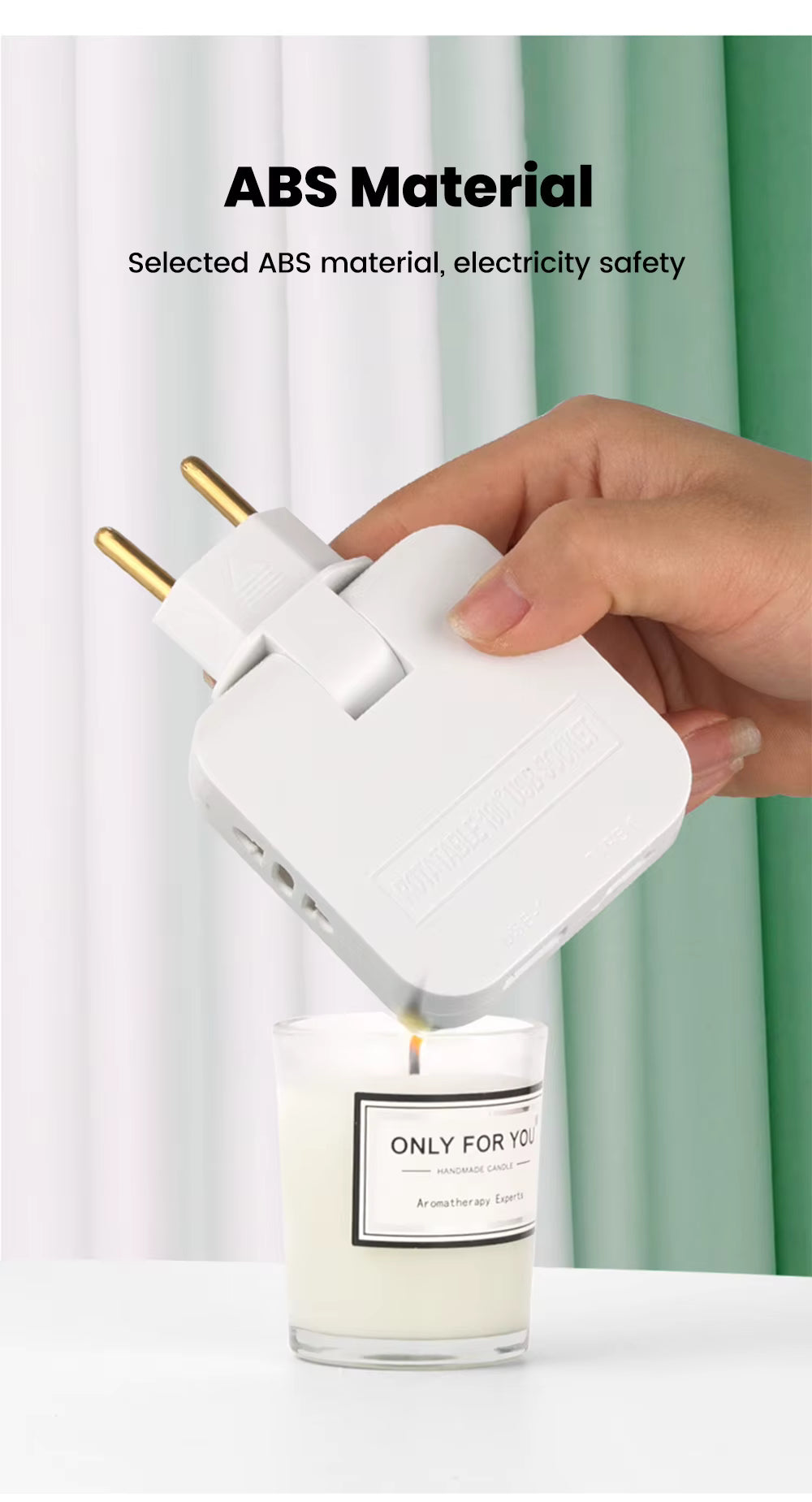 180° Rotatable EU Extension Socket (3-in-1)