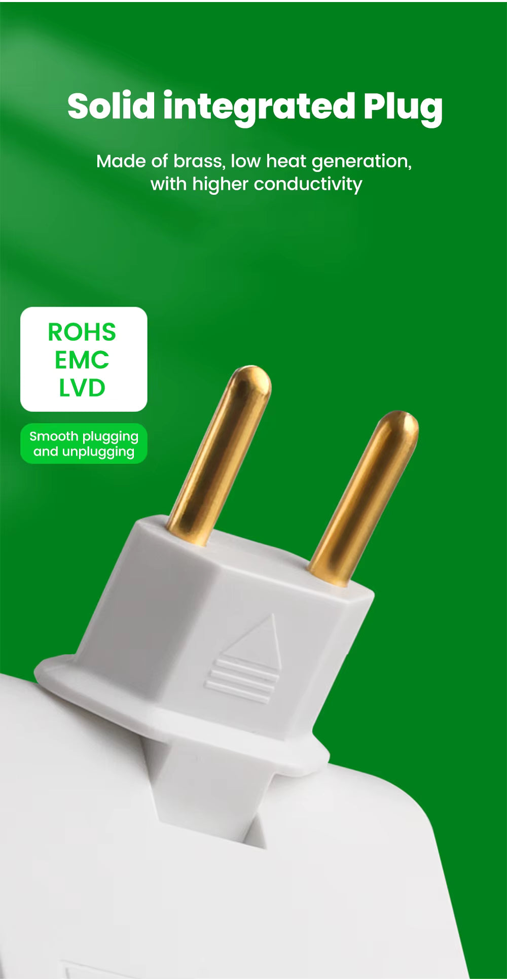 180° Rotatable EU Extension Socket (3-in-1)