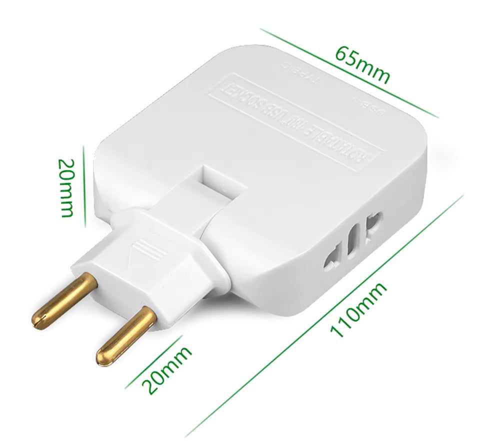180° Rotatable EU Extension Socket (3-in-1)