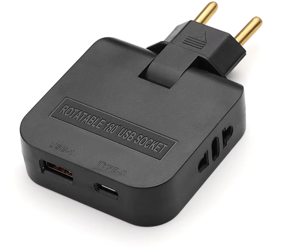 180° Rotatable EU Extension Socket (3-in-1)