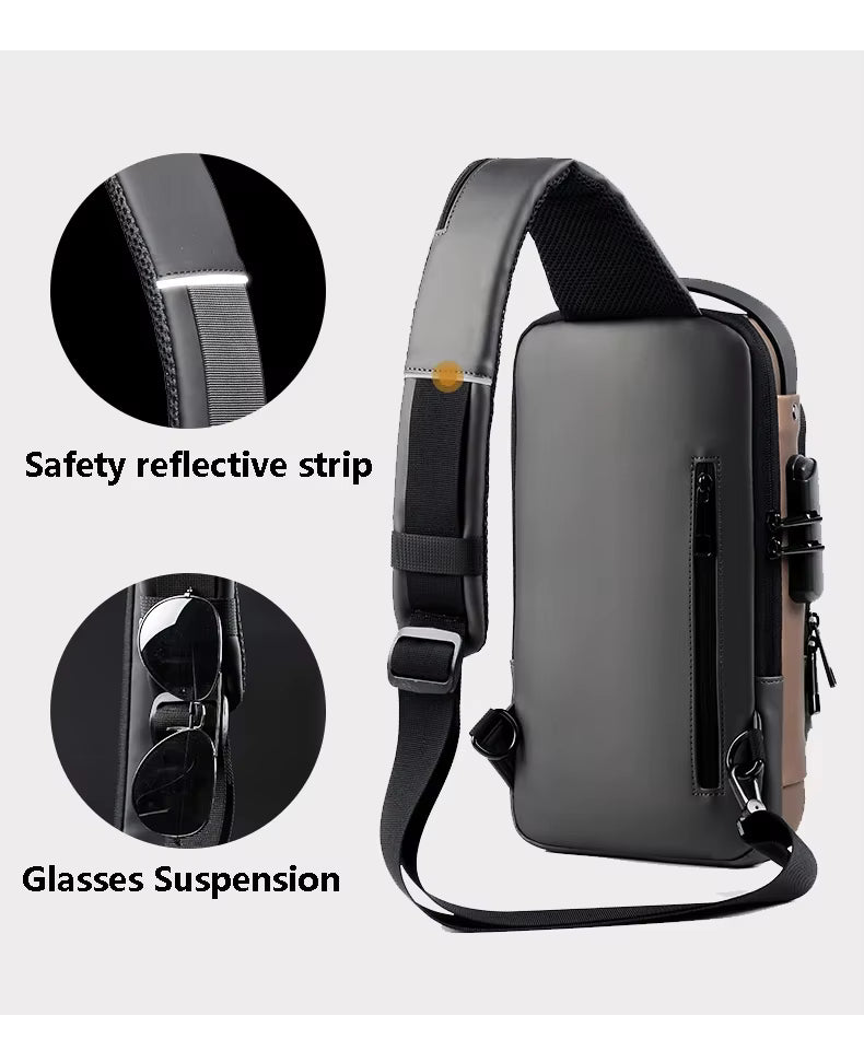 WEIXIER Smart Anti-Theft Crossbody Bag – USB Charging Sling Pack for Modern Travellers