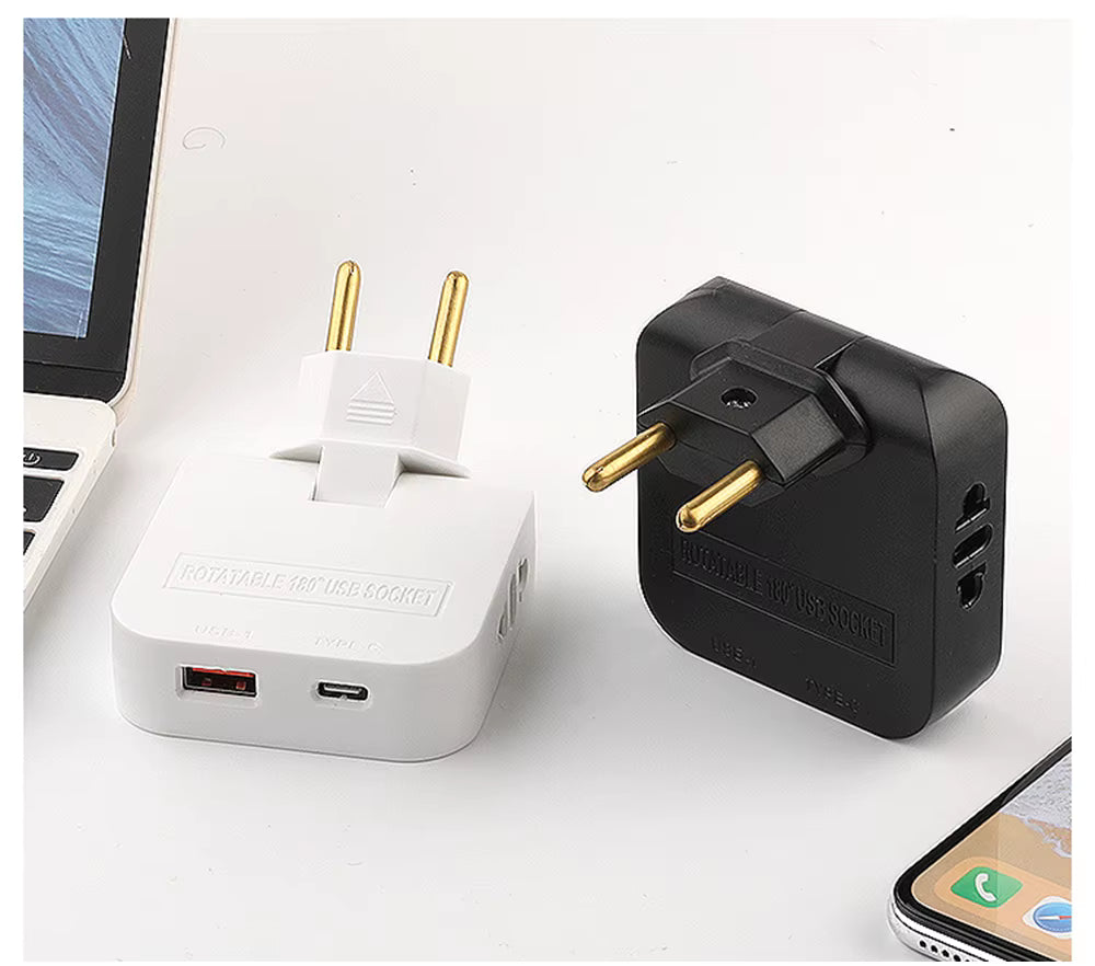 180° Rotatable EU Extension Socket (3-in-1)