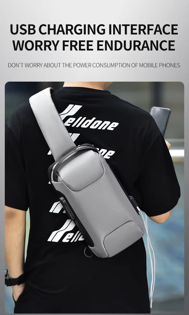 WEIXIER Smart Anti-Theft Crossbody Bag – USB Charging Sling Pack for Modern Travellers