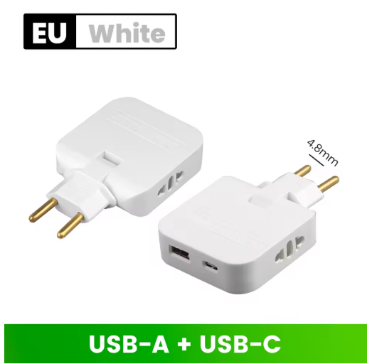 180° Rotatable EU Extension Socket (3-in-1)