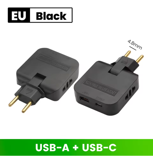 180° Rotatable EU Extension Socket (3-in-1)