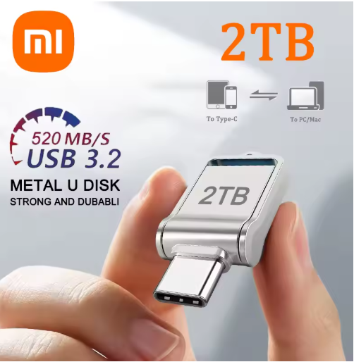 Xiaomi Mini 2TB Flash Drive USB 3.0 Fast Type C Pen Drive Memory Stick High Speed Data 512GB For Computers Phone PC Fast U Disk