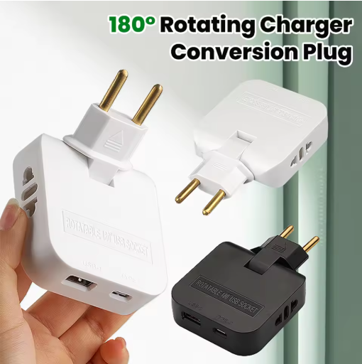 180° Rotatable EU Extension Socket (3-in-1)